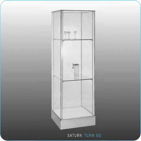 SATURN Turm Ganzglasvitrine